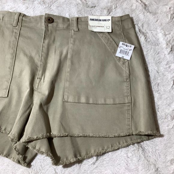 NWT american rag cie olive denim cut off shorts size 32 - Picture 4 of 9